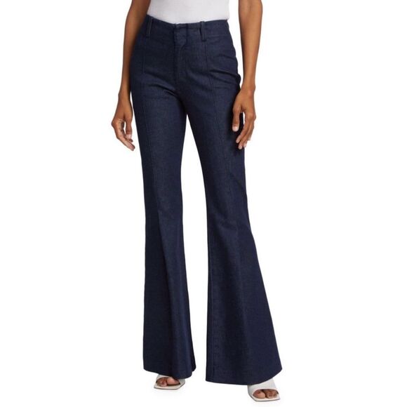 NWT FRAME high rise stretch flare jeans, dark blue Size 28 - Picture 1 of 5